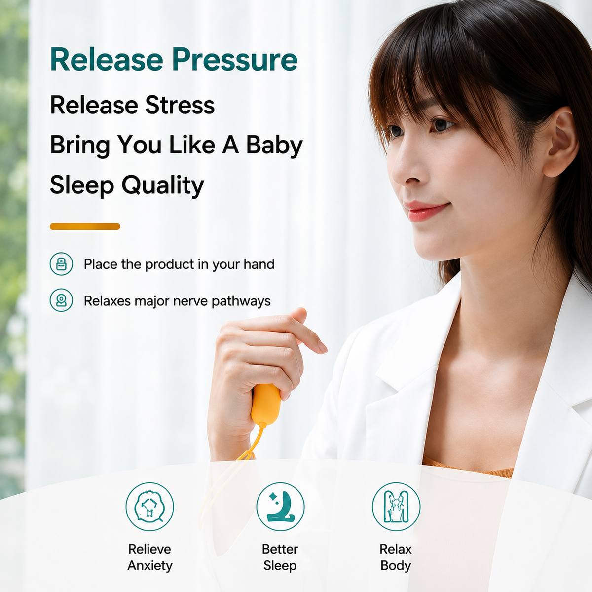 CalmPulse™ – Handheld Relaxation & Sleep Support Device