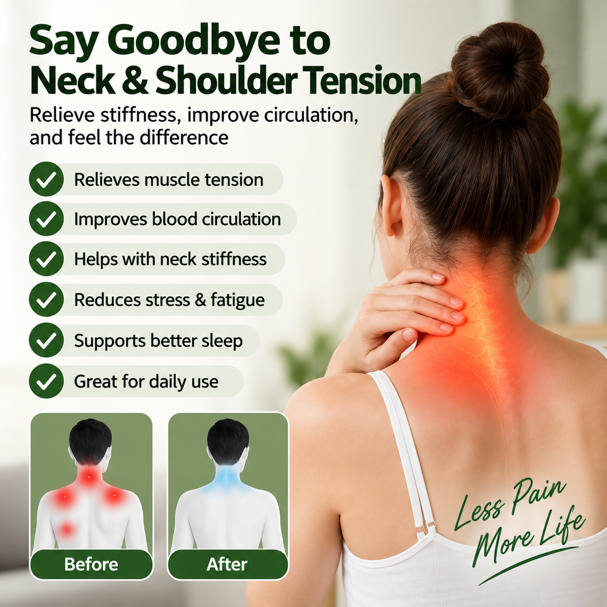 KneadEase™ Wireless Deep-Kneading Neck & Shoulder Massager