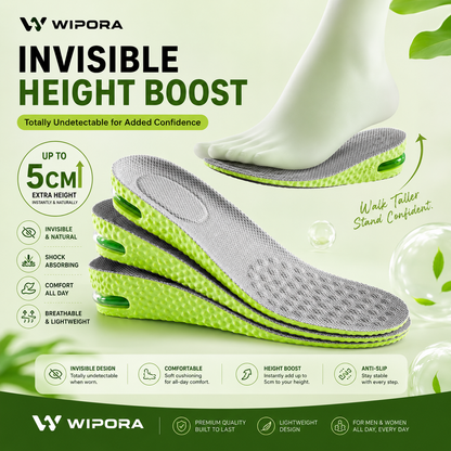 Comfortable cushioned insoles that increase height walk effortlessly and in style!