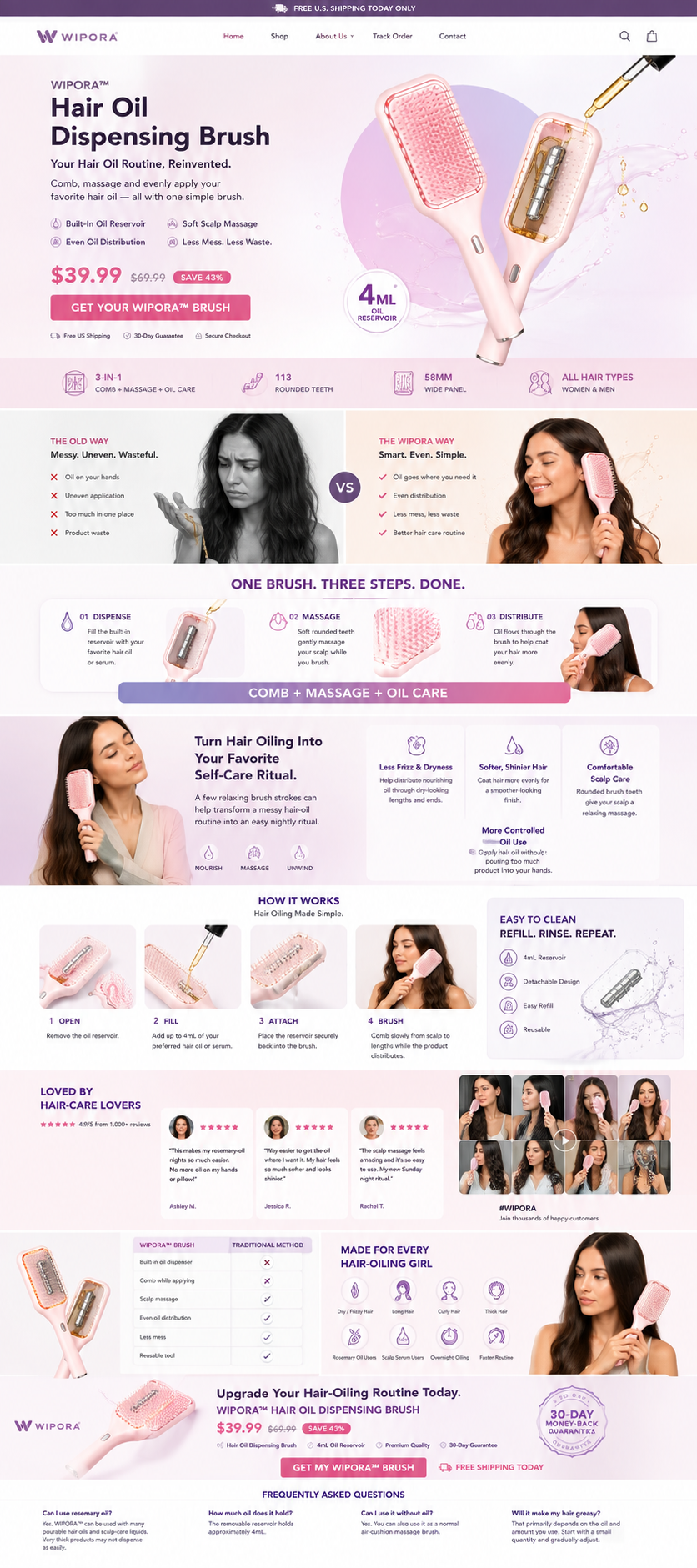 Hair Oil Dispensing Brush
