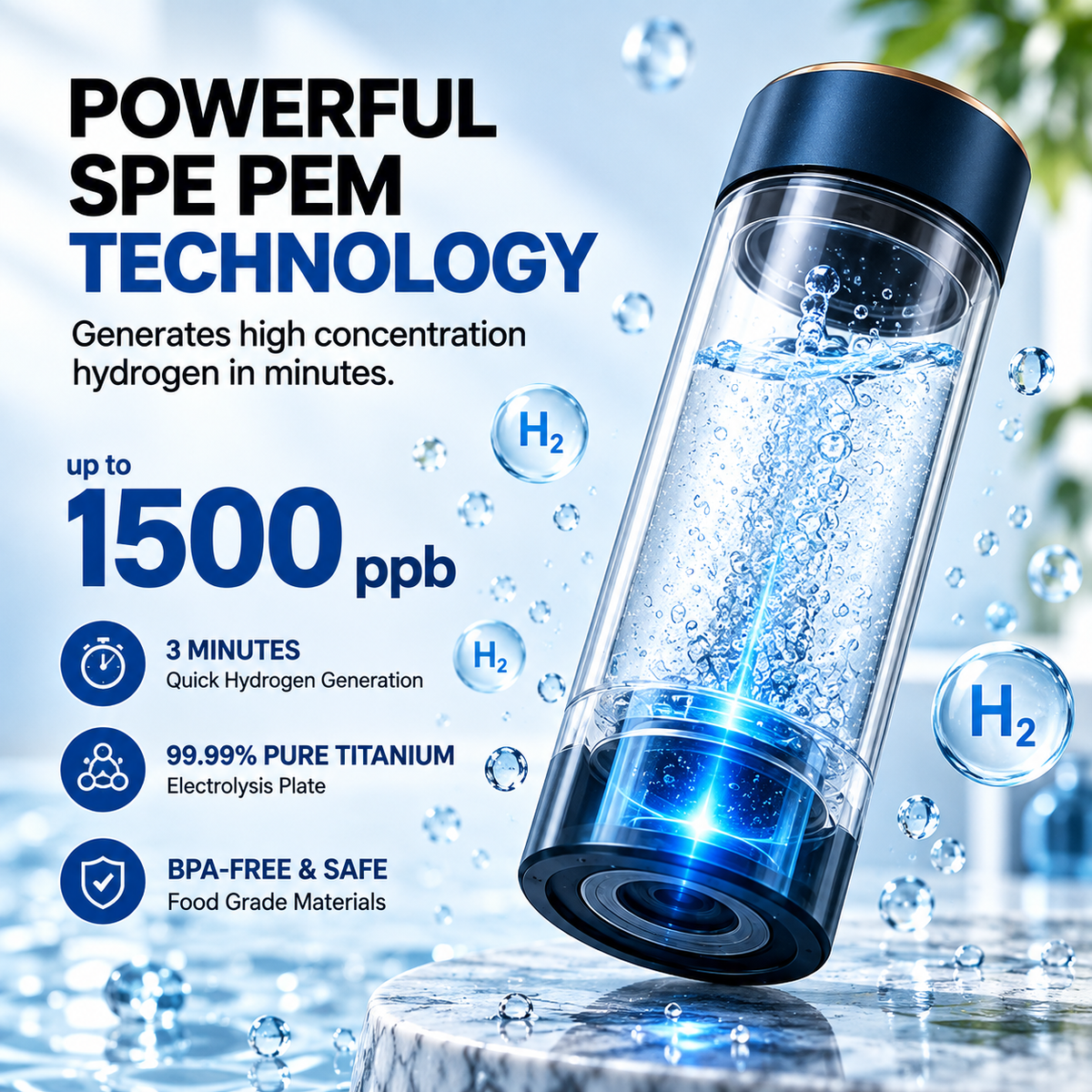 HydroZen™ – Portable Hydrogen Water Generator