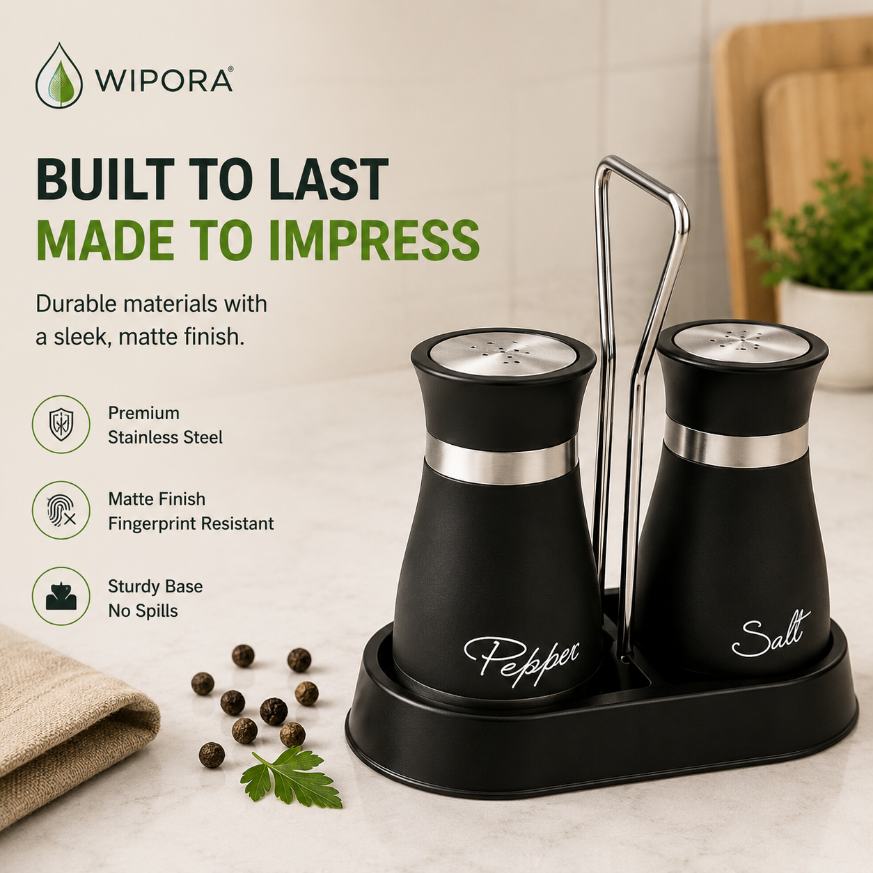 2 Pack Salt and Pepper Shakers Kitchen