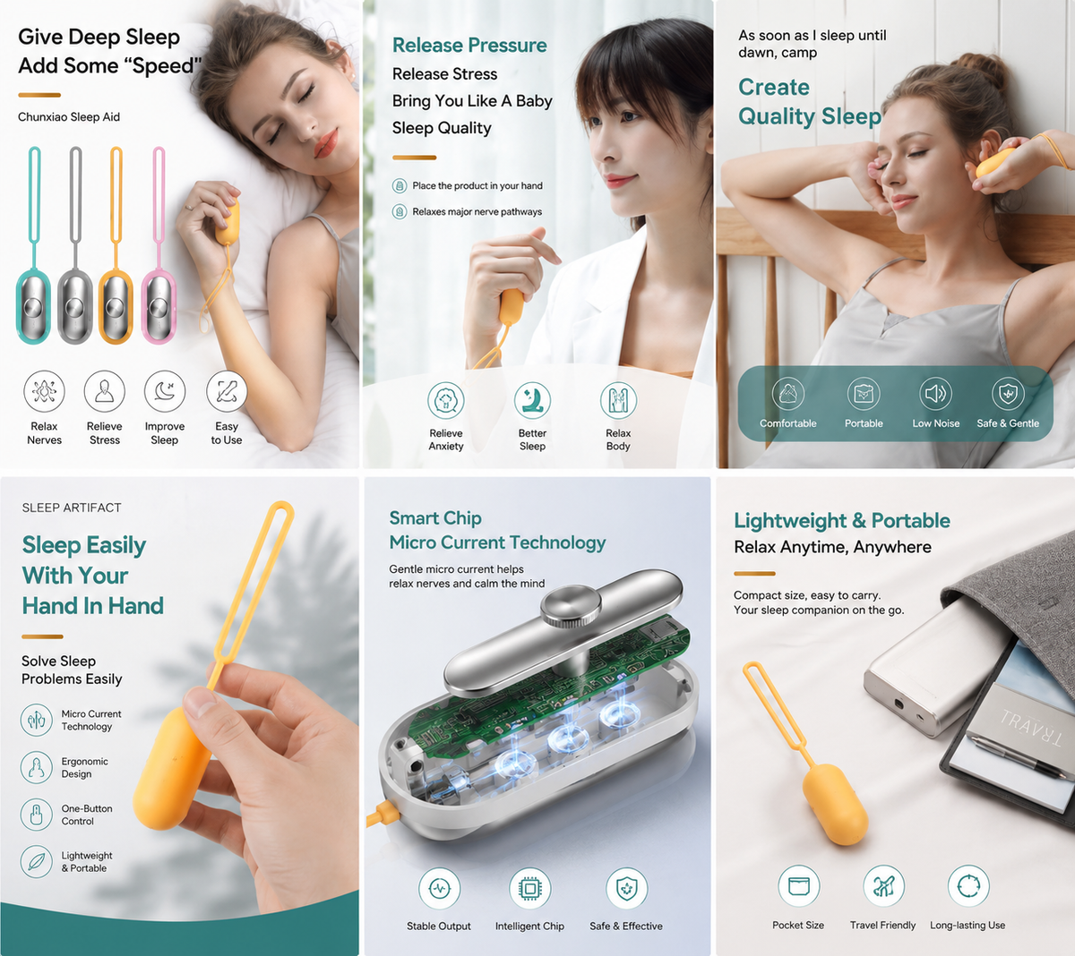 CalmPulse™ – Handheld Relaxation & Sleep Support Device