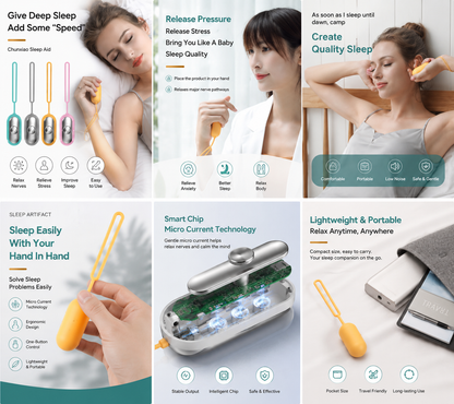 CalmPulse™ – Handheld Relaxation & Sleep Support Device
