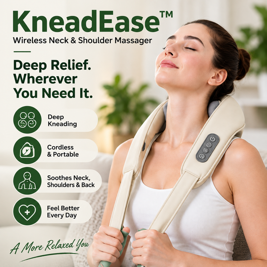 KneadEase™ Wireless Deep-Kneading Neck & Shoulder Massager