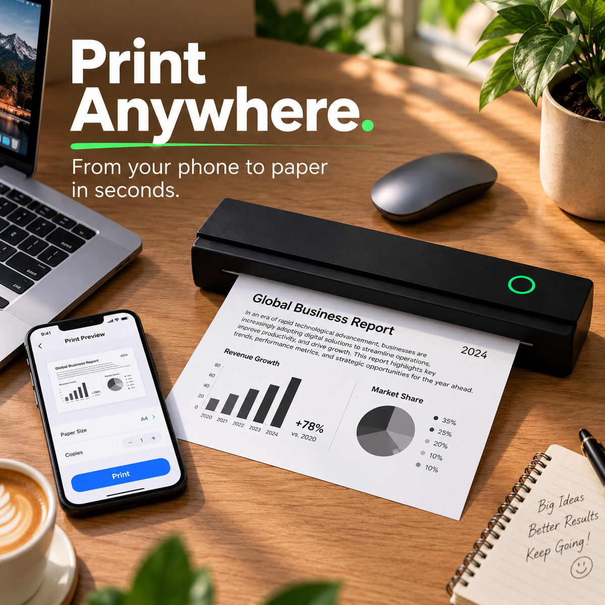 PrintGo™  Portable Inkless Wireless Printer