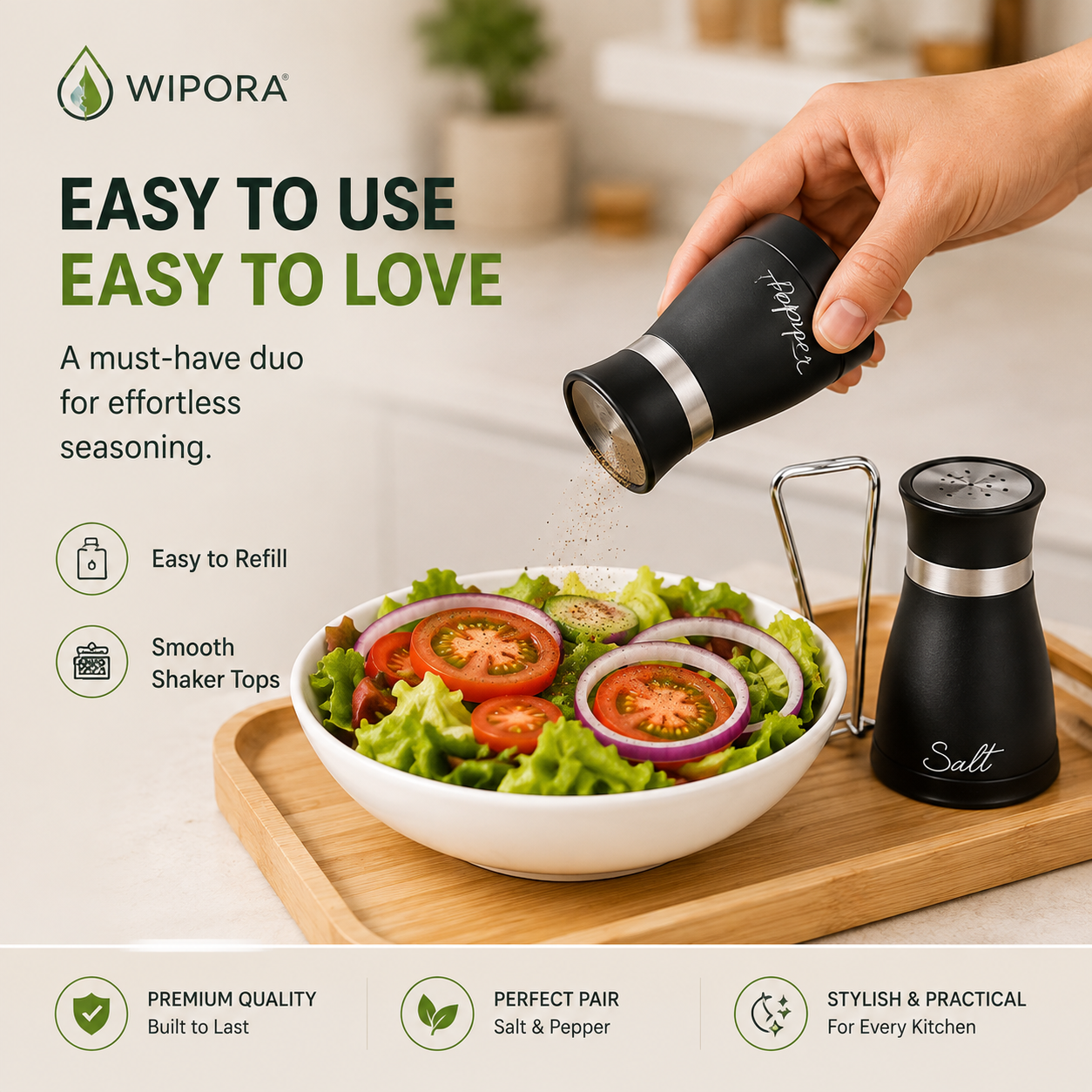 2 Pack Salt and Pepper Shakers Kitchen