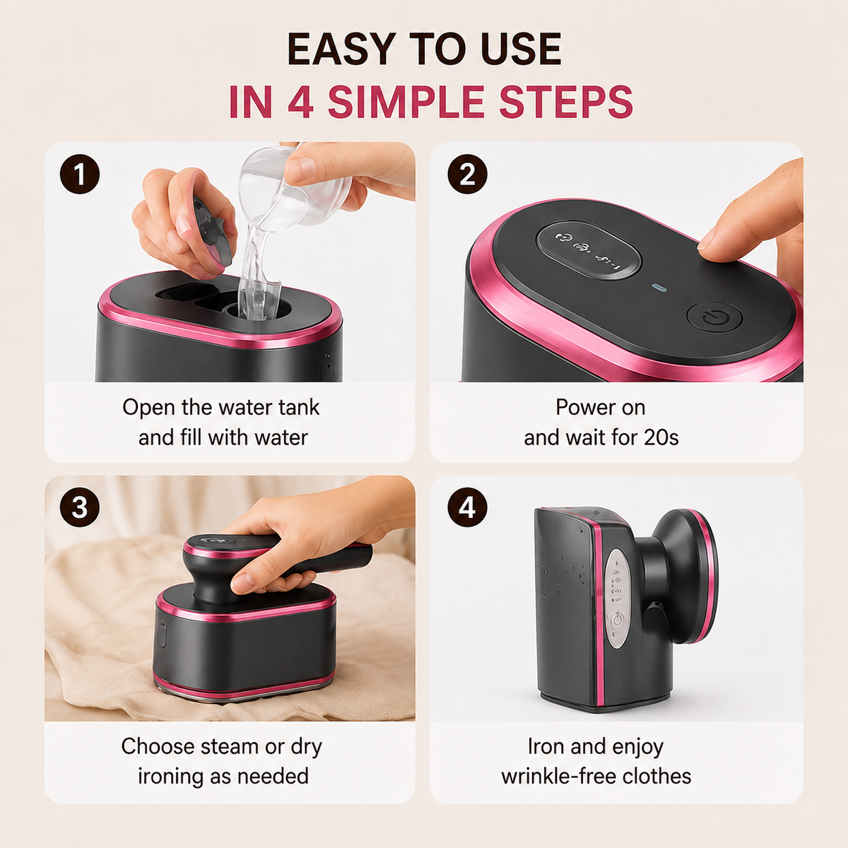 SteamGo™ – Portable Handheld Steam Iron