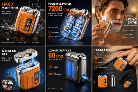 DuoShave™ – Portable Dual-Head Electric Shaver