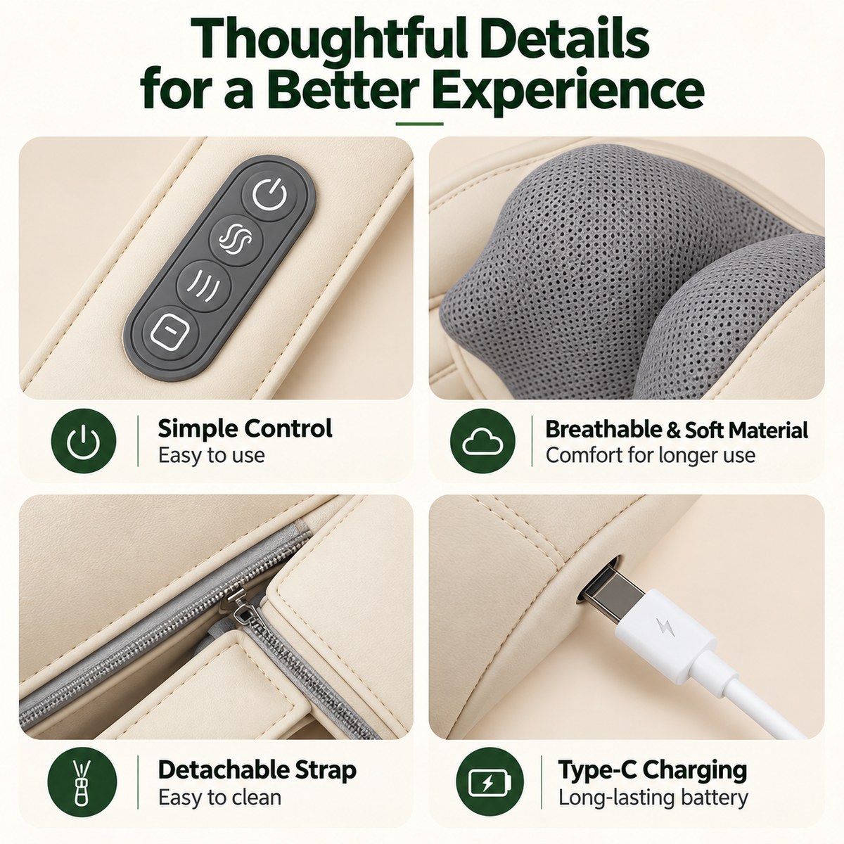 KneadEase™ Wireless Deep-Kneading Neck & Shoulder Massager
