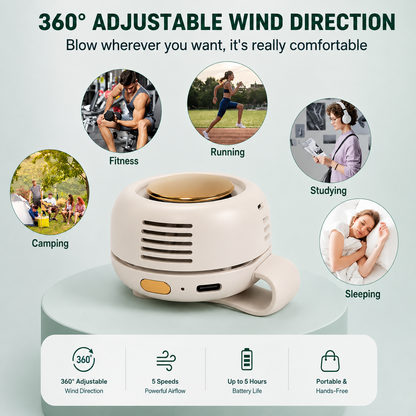 AirClip™ – 360° Portable Personal Cooling Fan.