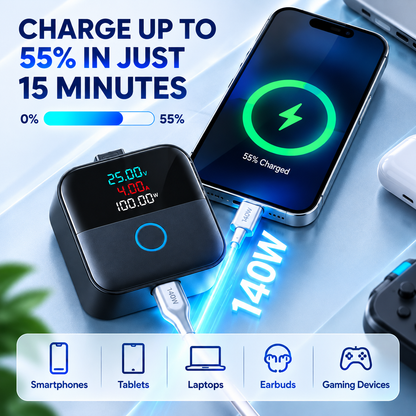 VoltPod™ – 140W Ultra-Fast Portable Power Bank