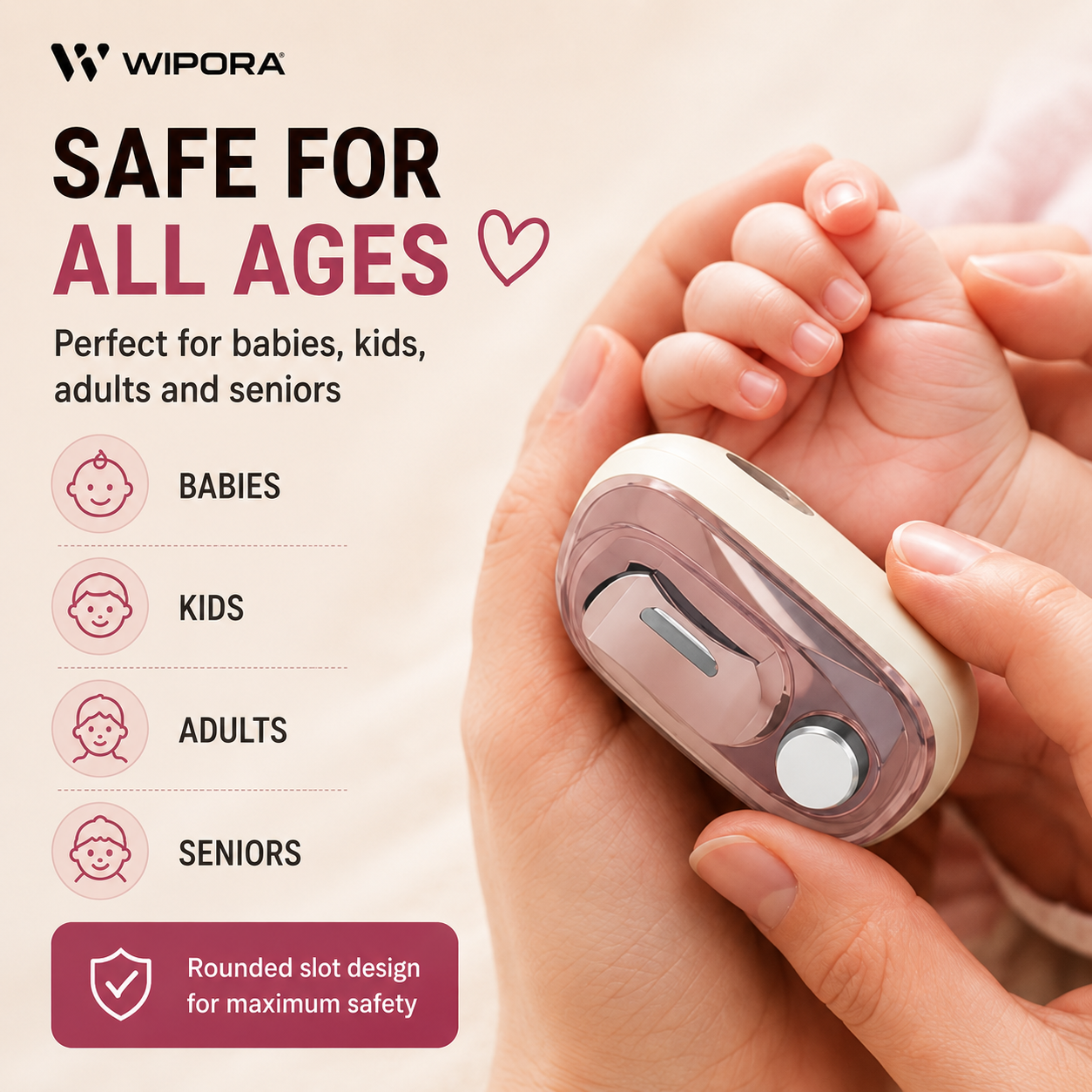 NailEase Automatic Nail Trimmer & Polisher – Safe Electric Nail Care for All Ages