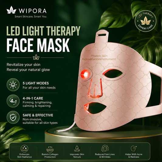 LumiGlow LED Light Therapy Face Mask – 5 Light Modes for Advanced Skin Care